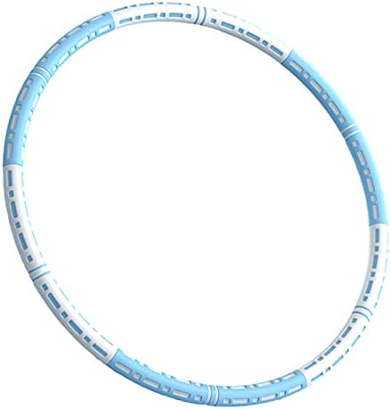 Gymnastikreifen Fitness Hoop 90cm Gewicht einstellbar 1-8kg Edelstahl Schaumstoff Blau-Weiss, Blau-W