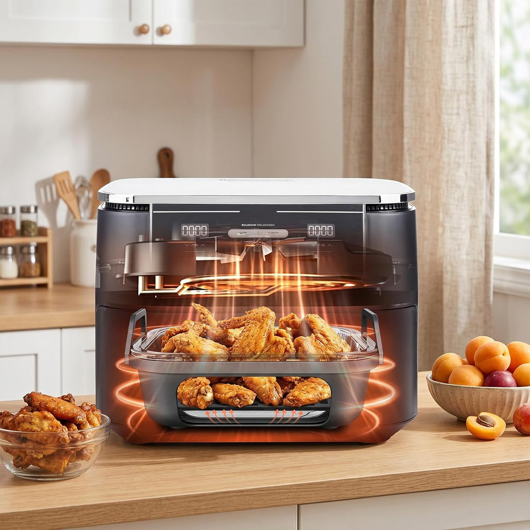 Glas Auflaufform für Ninja AF400EU AF500EU, Airfryer Zubehör mit Deckel