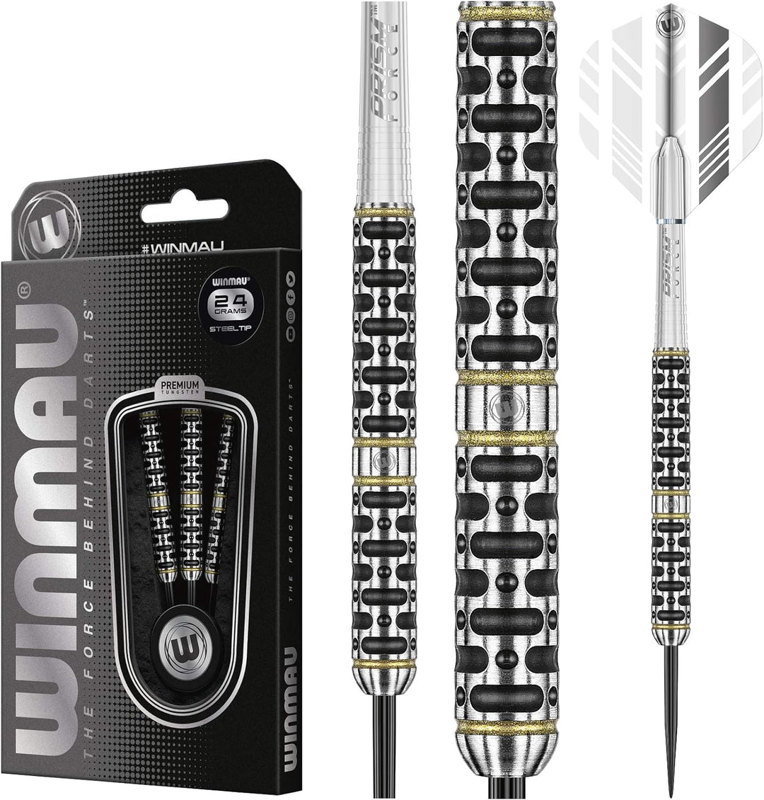 WINMAU Steve Brown 24 Gram Tungsten Darts with Prism Flights and Shafts (Stems)