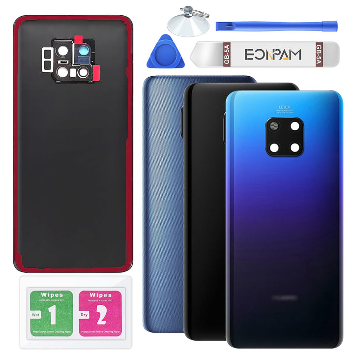 Eonpam Akkudeckel für Huawei Mate 20 Pro Rückseite Glas Original Backcover Back Glas Ersatz Reparatu