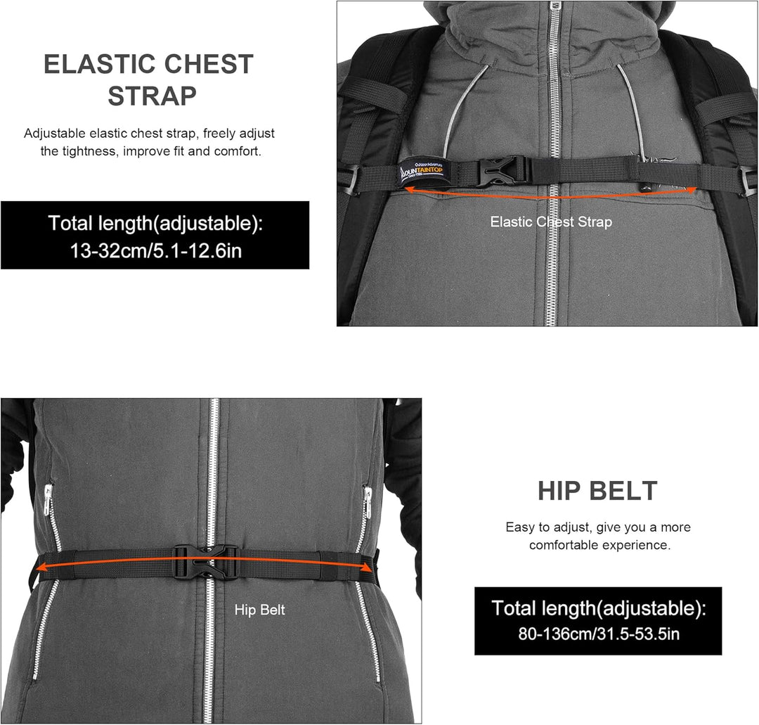 Mountaintop 25L/30L Wanderrucksack Daypack Damen Herren für Tageswanderungen, Outdoor, Radtouren 25L