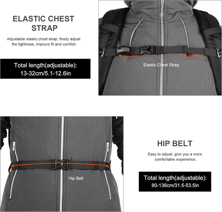 Mountaintop 25L/30L Wanderrucksack Daypack Damen Herren für Tageswanderungen, Outdoor, Radtouren 25L