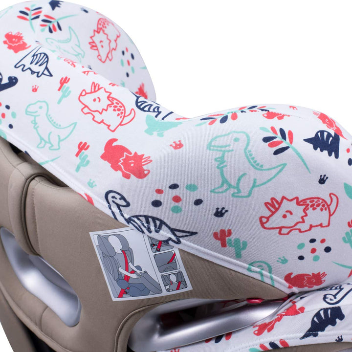 JYOKO Kids Bezug kompatibel mit Cybex Solution Q2 Fix, Q3, Cybex Z Fix, Gb Elian (Dino Party), DINO