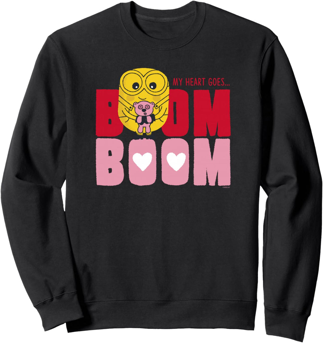 Minions Valentine's Day Bob My Heart Goes Boom Boom Sweatshirt