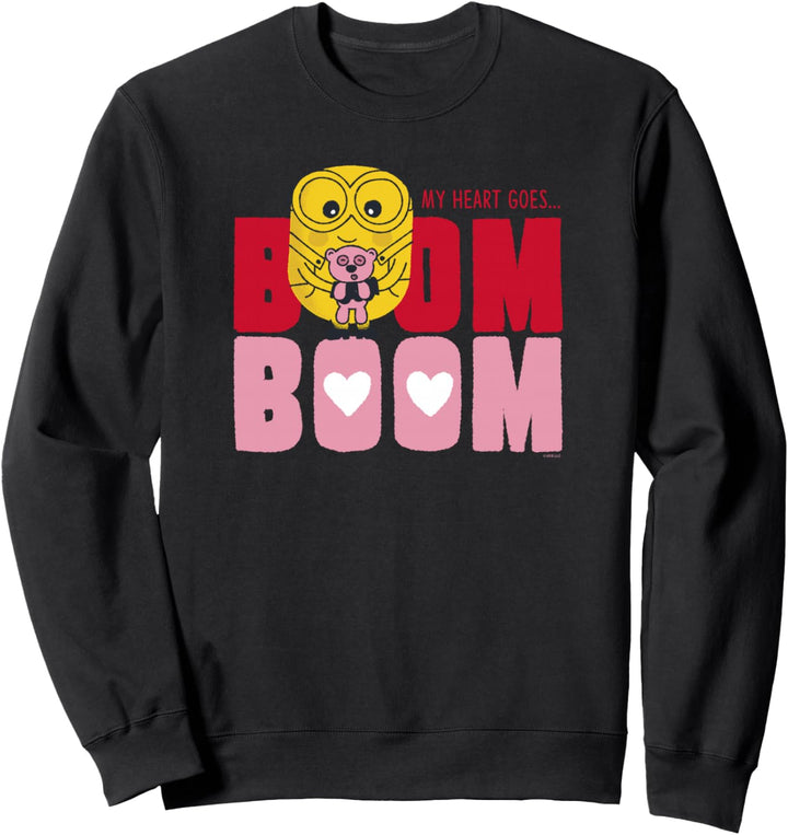 Minions Valentine's Day Bob My Heart Goes Boom Boom Sweatshirt