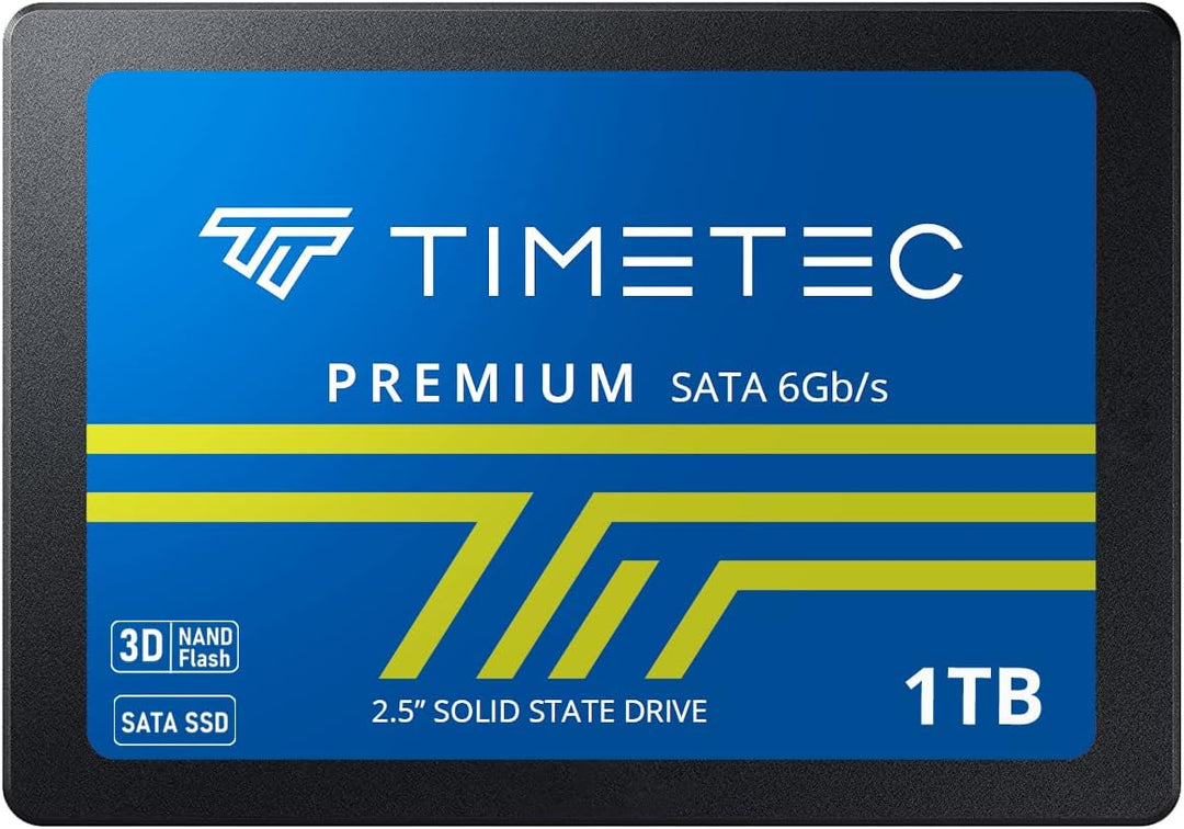 Timetec SSD 3D NAND TLC SATA III 6 Gb/s 2,5 Zoll 7 mm(0,28 Zoll) 200 TBW Lesegeschwindigkeit Bis zu