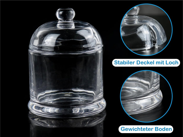 HillSpring Salzkeller aus Dickem Glas mit Edelstahllöffel, Klarer Behälter für Salz, Zucker und Pfef