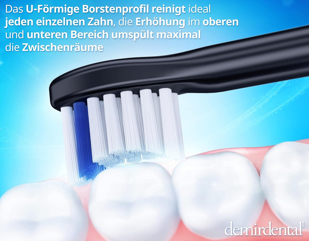 8er demirdental Ersatzbürsten passend für Philips Sonicare, Mini Aktivkohle Aufsätze & Aufsteckbürst