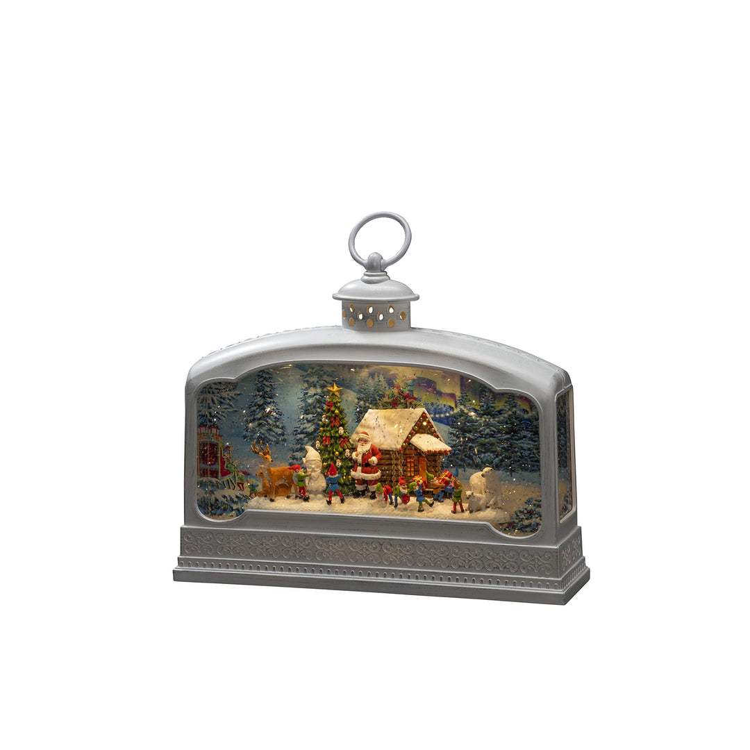 Konstsmide LED Wasserlaterne, "Santa mit Tieren", weiss, wassergefüllt, wählbare Energiefunktion, mi