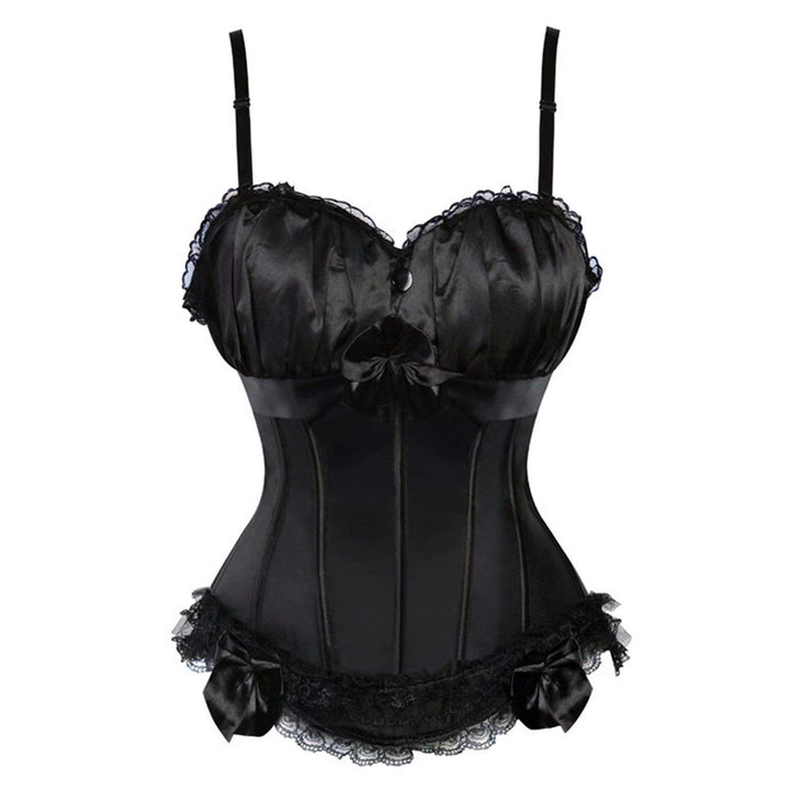 Korsett Vollbrust Corsage träger Gothic Bustier schnürmieder Spitze schnüren top sexy Burlesque XXS