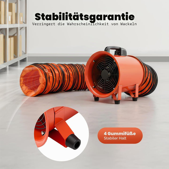 Bauventilator, Baulüfter Staubabsaugung, Bauventilator, Geschwindigkeit 3300 U/min, Baugebläse für d