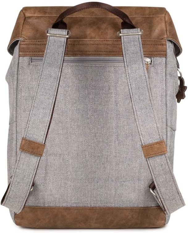 Zwei Damen City-Rucksack Olli O12 Rucksack (7 L) im Retro-Look mit Blumenanhänger im Canvas-Style mi