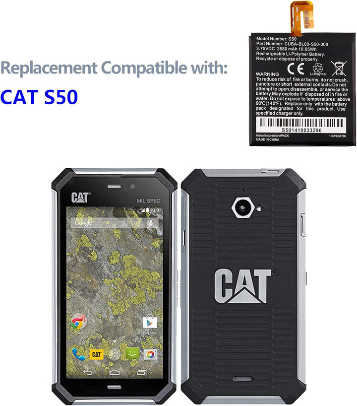 Swark Akku S50 Kompatibel mit Caterpillar Cat S50 CUBA-BL00-S50-000 CUBA-BL-00-S50-000 with Tools