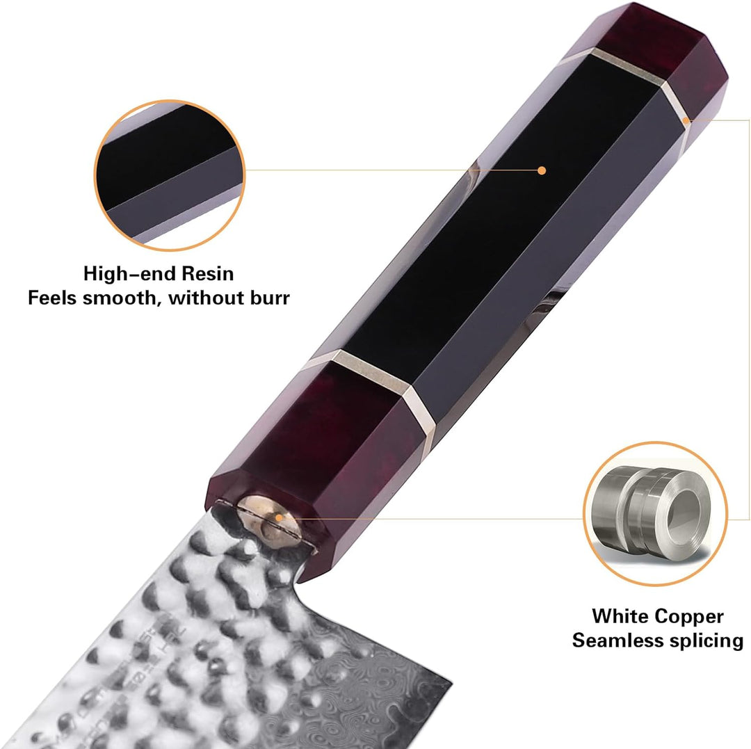 FINDKING Eternity Series Japanisches Santokumesser mit ABS Scheide, Professionelles Küchenmesser, 9C