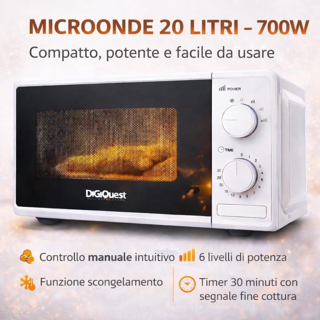 Micro-ondes 20 litres - 700 W Easy Wave - Digiquest, Blanc