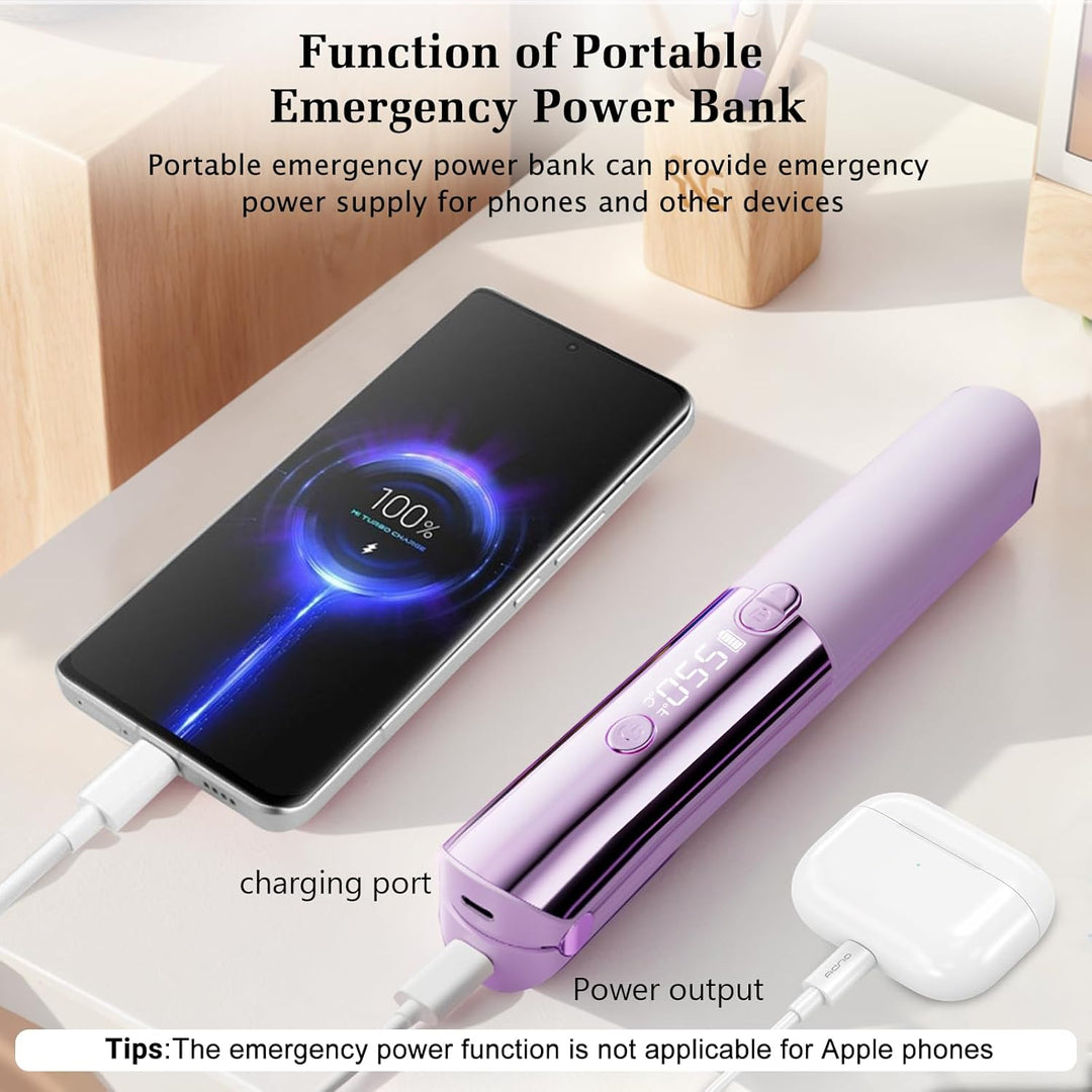 3-in-1 Kabelloser Glätteisen und Lockenstab, Mini-Glätteisen mit 5000-mAh-Akku für lange Laufzeit, m