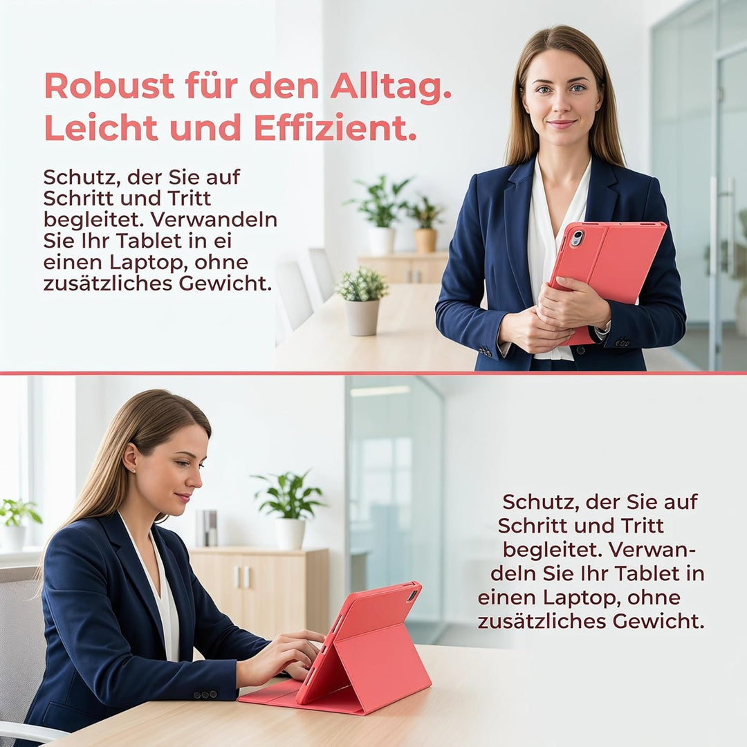 Hülle mit Tastatur für iPad A16 11 Generation 2025/10 Generation 2022, (11/10.9 Zoll) - 7 Beleuchtet
