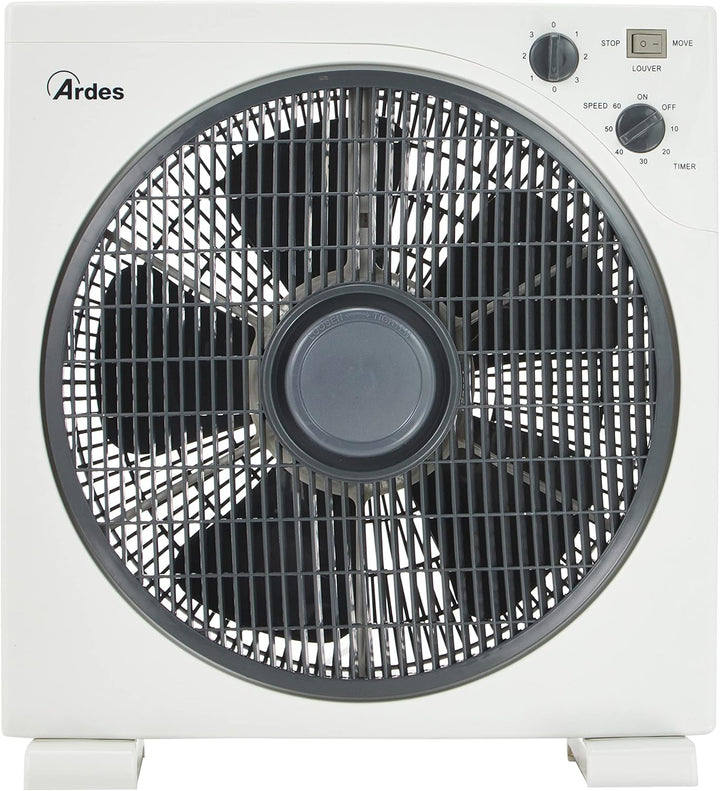ARDES - Tragbarer quadratischer Tisch- oder Bodenventilator mit 5 Flügeln und 3 Intensitätsstufen, 3