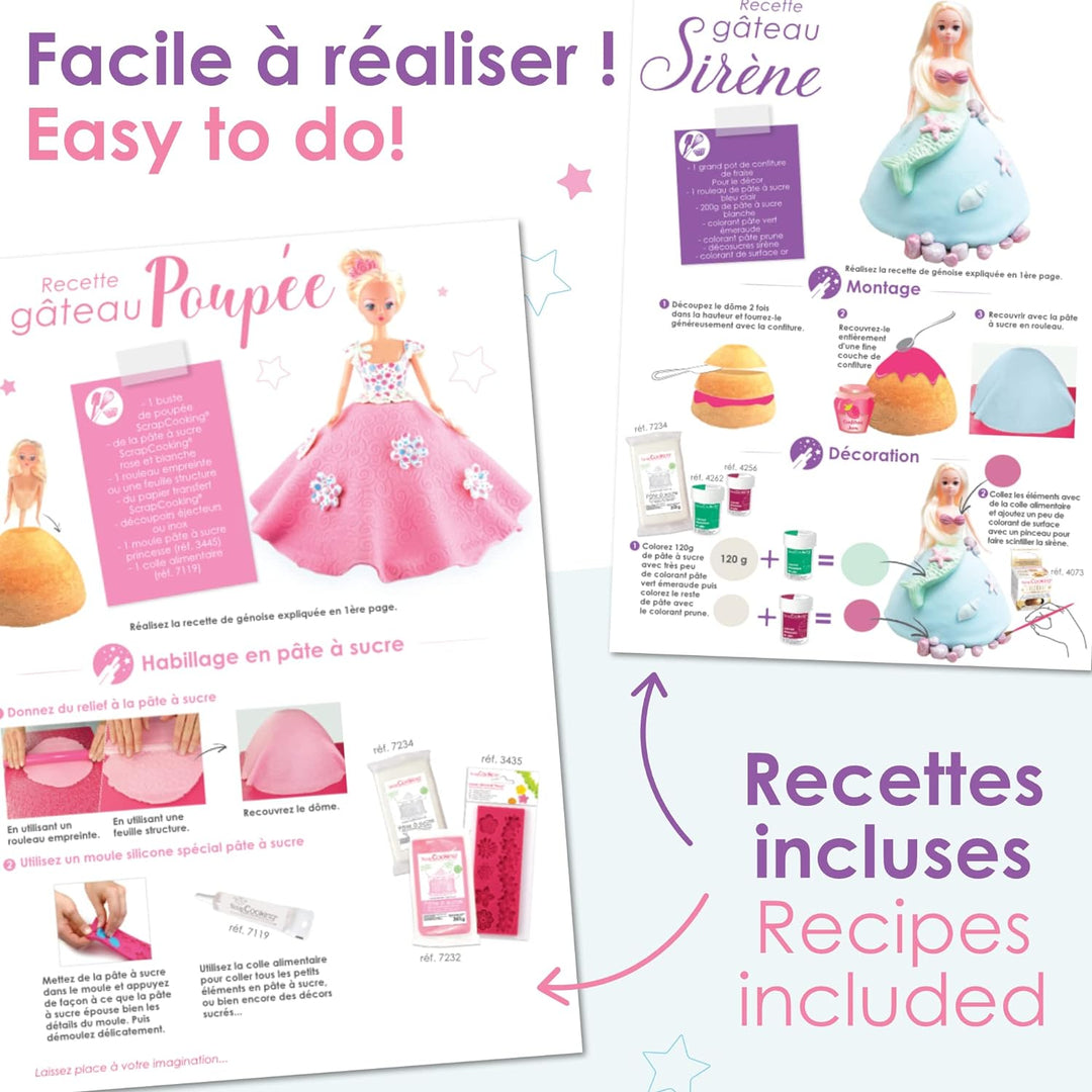 ScrapCooking - Kuchenform Prinzessin - Edelstahlkuppel & Puppenbüste für Prinzessin, Meerjungfrau, I