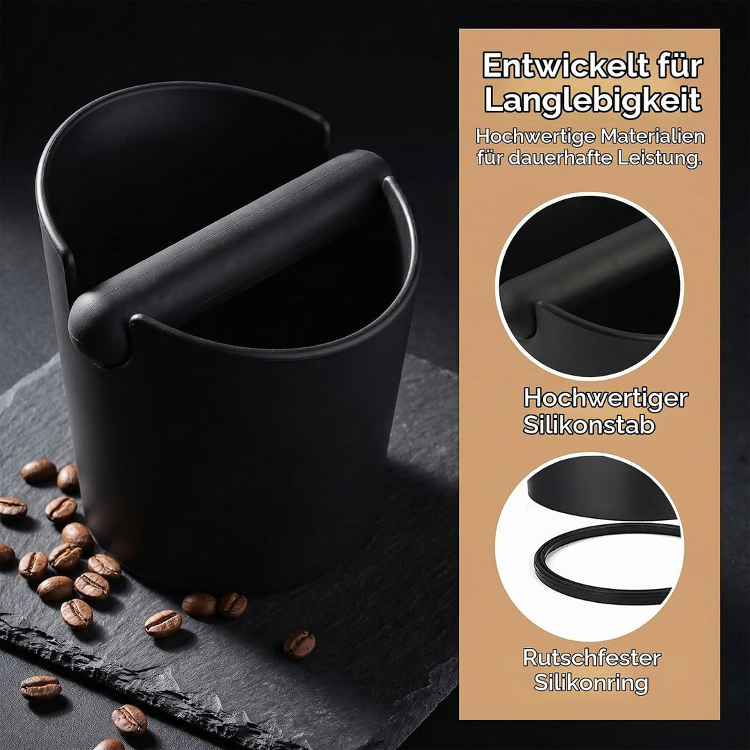 Ideal Swan Abklopfbehälter für Siebträger Knock Box Barista Zubehör Kaffeesatz Abschlagbehälter Espr