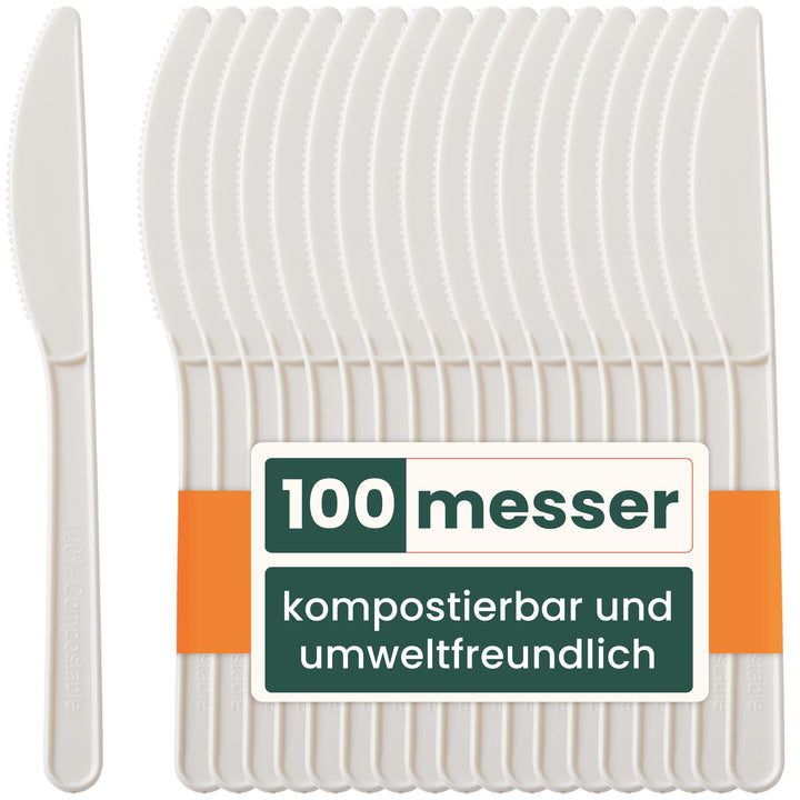 HAAGO - 100 Messer Besteck Set - Wiederverwendbares, spülmaschinenfestes Hochleistungsbesteck für Pa