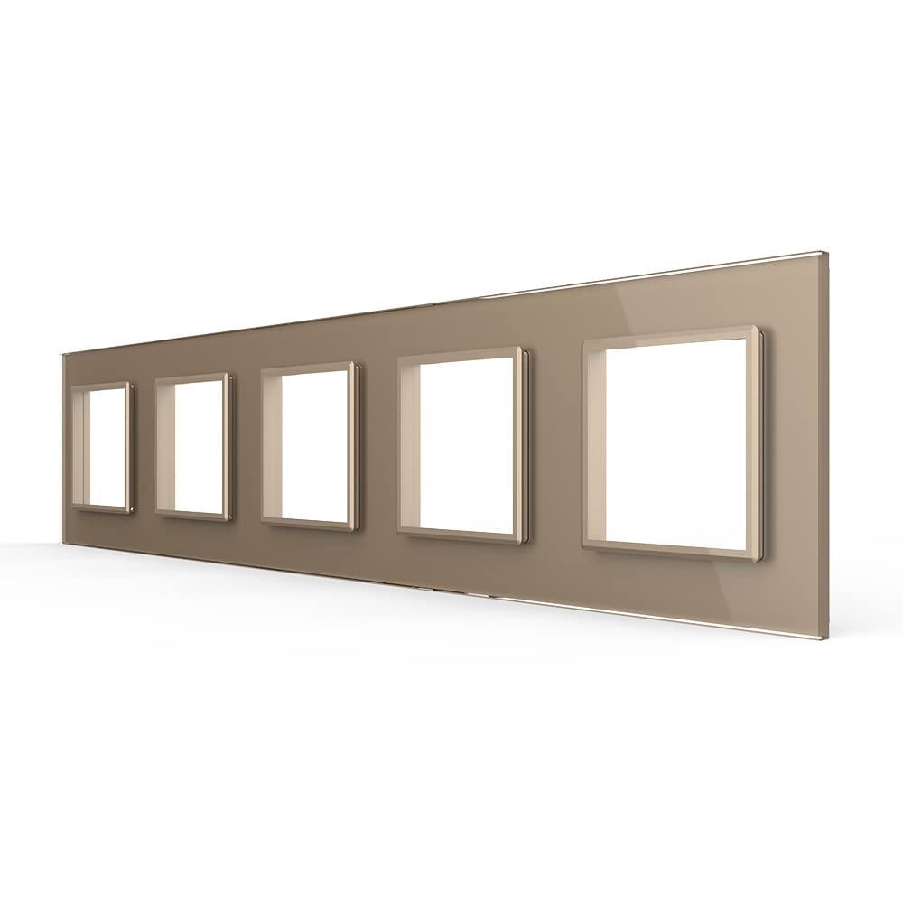 LIVOLO Glas Touch Lichtschalter Funkschalter Steckdosen Wechselschalter uvm in gold (Rahmen: VL-C7-S