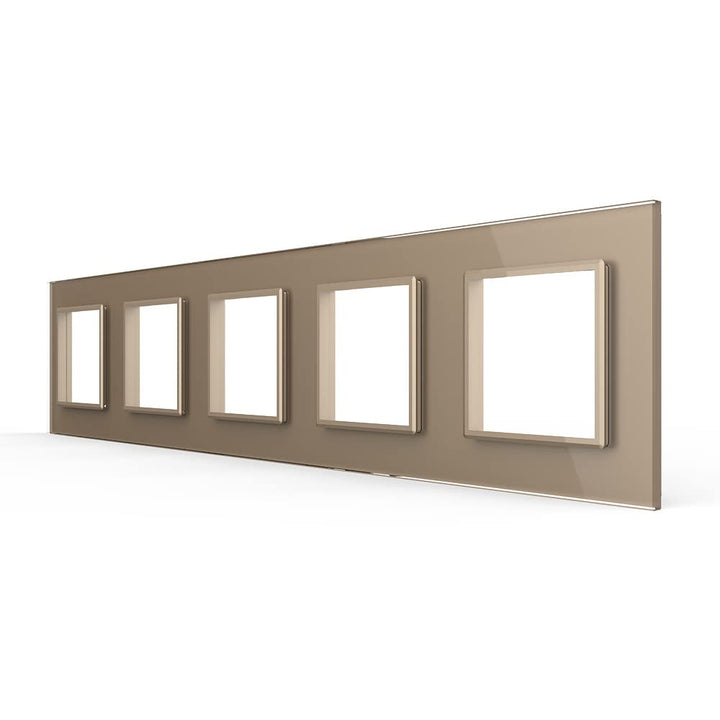 LIVOLO Glas Touch Lichtschalter Funkschalter Steckdosen Wechselschalter uvm in gold (Rahmen: VL-C7-S