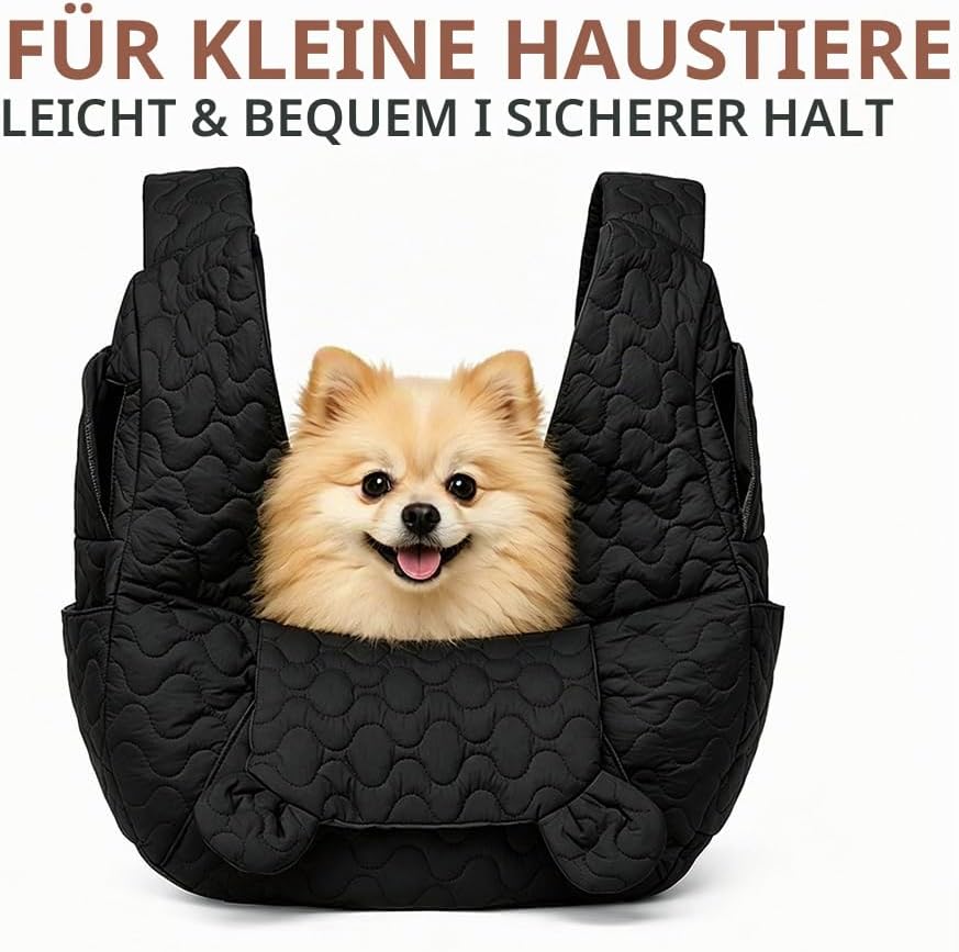 Hundetragetasche Bis 10 Kg, Freihändige Hundetasche Für Kleine Hunde mit Verstellbarem Gurt, Front H
