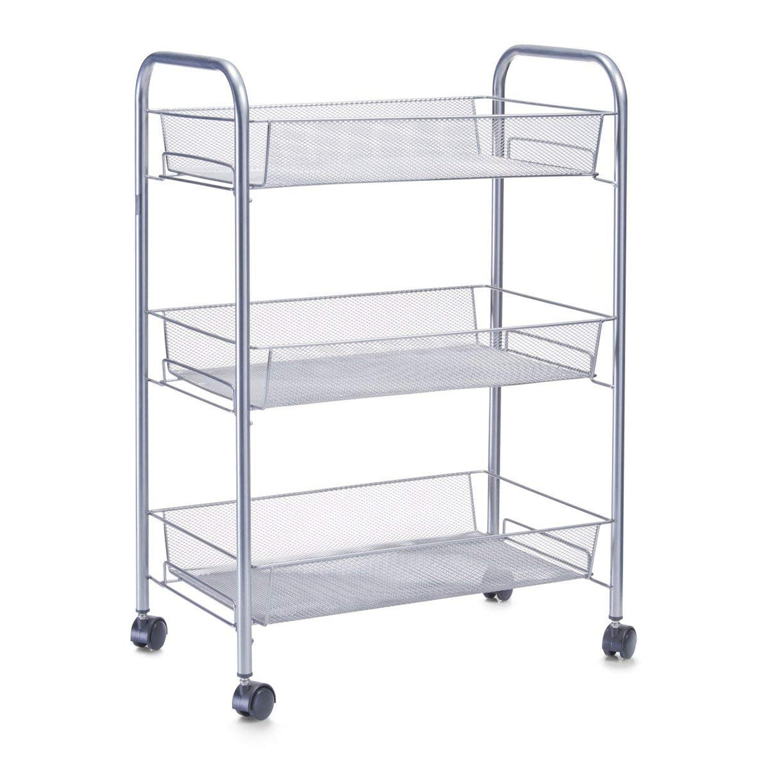 Zeller 17720 Etagen-Rollwagen Mesh 43.5 x 26 x 62.5 cm, grau, 1er Pack, Grau