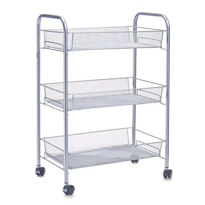 Zeller 17720 Etagen-Rollwagen Mesh 43.5 x 26 x 62.5 cm, grau, 1er Pack, Grau