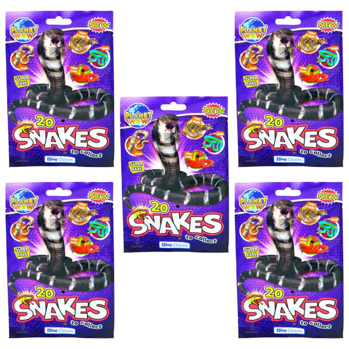 Generisch Blue Ocean Snakes Sammelfiguren 2024 - Planet Wow Farbwechsel Schlange Figur - 5 Tüten