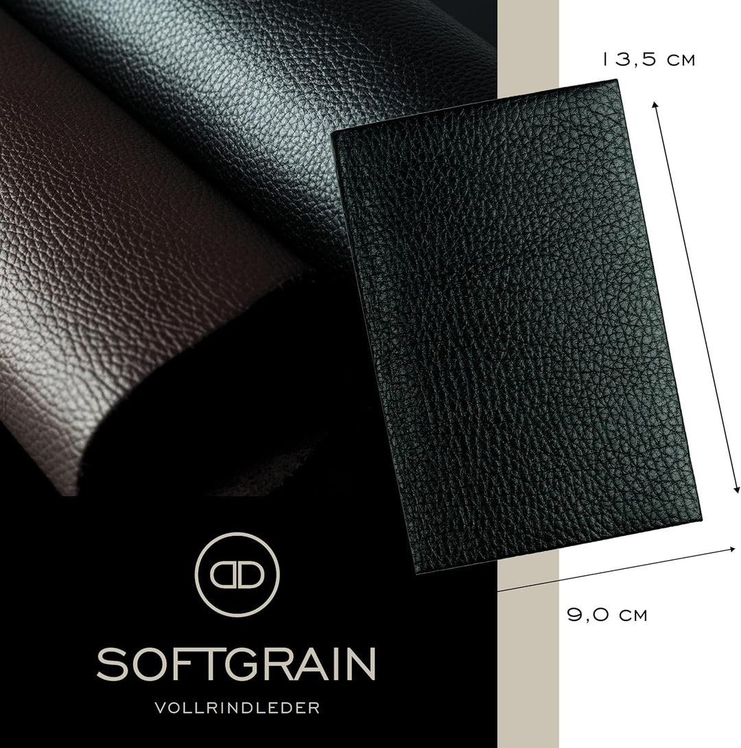 DELMON VARONE - Personalisierbares Adressbuch DIN A7 gebunden mit A-Z Register Soft Grain Premium Le
