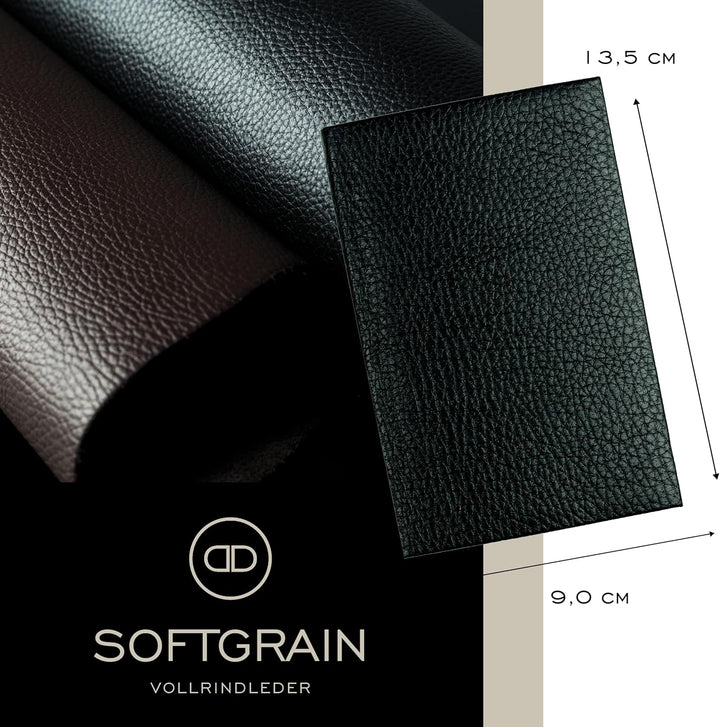 DELMON VARONE - Personalisierbares Adressbuch DIN A7 gebunden mit A-Z Register Soft Grain Premium Le