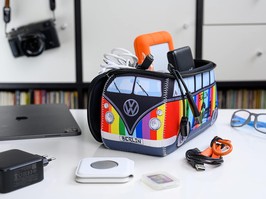 BRISA VW Collection - T1 Bulli Bus Kulturbeutel Kosmetiktasche | Volkswagen Universaltasche Waschbeu
