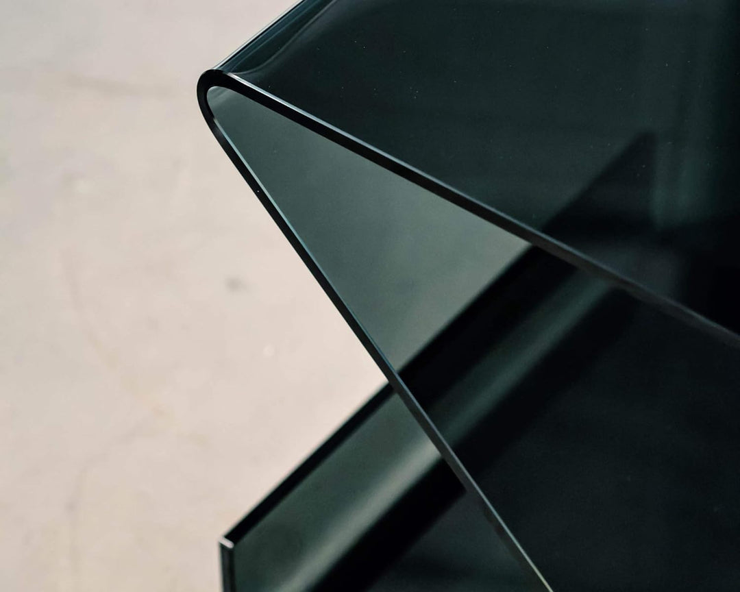 IMAGO FACTORY Roy | Couchtisch Servetto – Lampentisch aus Rauchglas, gewölbt, für Wohnzimmer, Coucht