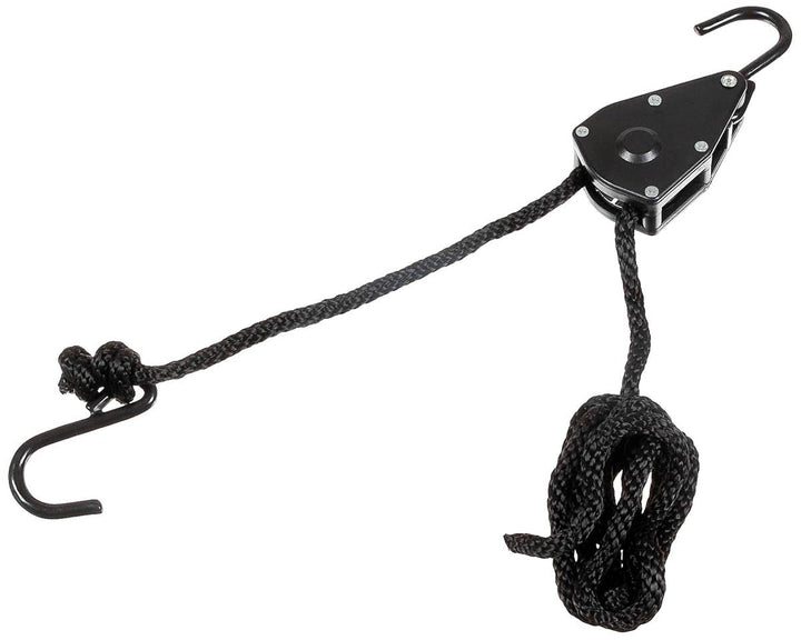 MFH Spannseil mit Ratschensicherung, schwarz (9 mm, 2 Meter), 9 mm, 2 Meter