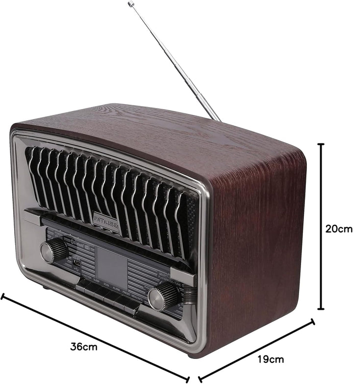Muse Digitalradio, DAB+ FM, Radiowecker, Dual-Alarm, (M-135 DBT) LCD-Display, 2 x 5 Watt, Schlummerf
