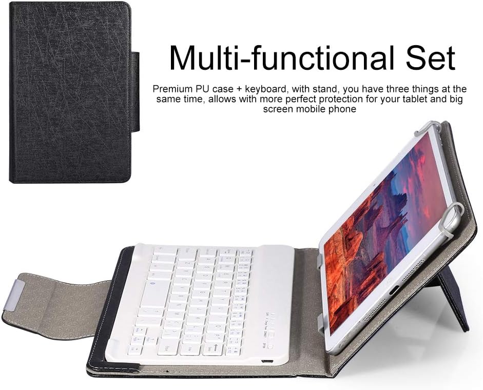 7 Zoll Bluetooth Tastatur und Abdeckungsset, PU Leder 7'' Ultradünne Bluetooth Tastatur Schutzhülle