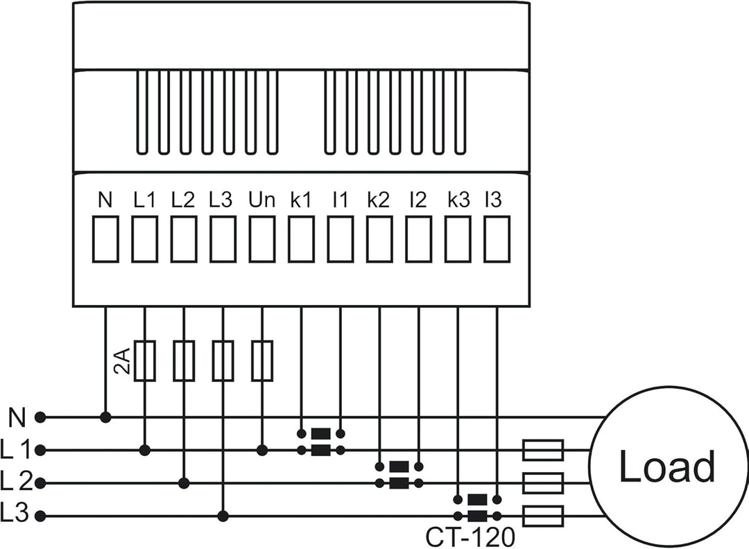Tense Elektronik EM-100DIN Einbaumessgerät Multimeter zur Messung von Strom (1A-100A), Spannung und