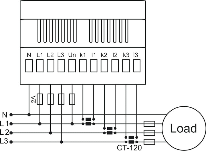 Tense Elektronik EM-100DIN Einbaumessgerät Multimeter zur Messung von Strom (1A-100A), Spannung und