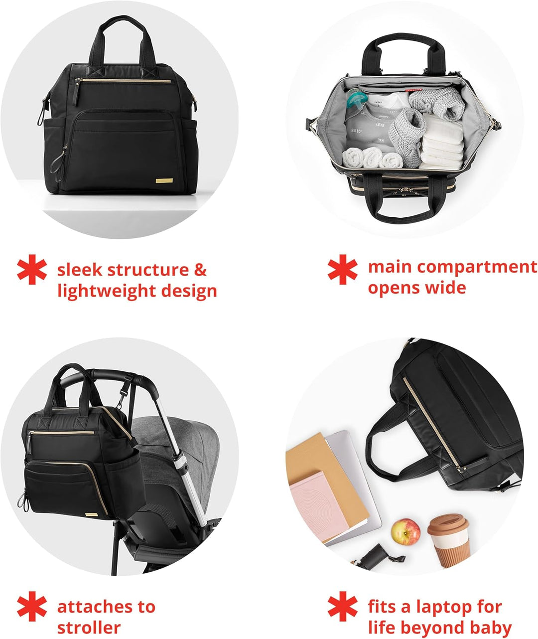 Skip Hop Wickeltasche Rucksack: Hauptrahmen grosse Kapazität breite offene Struktur mit Wickelunterl