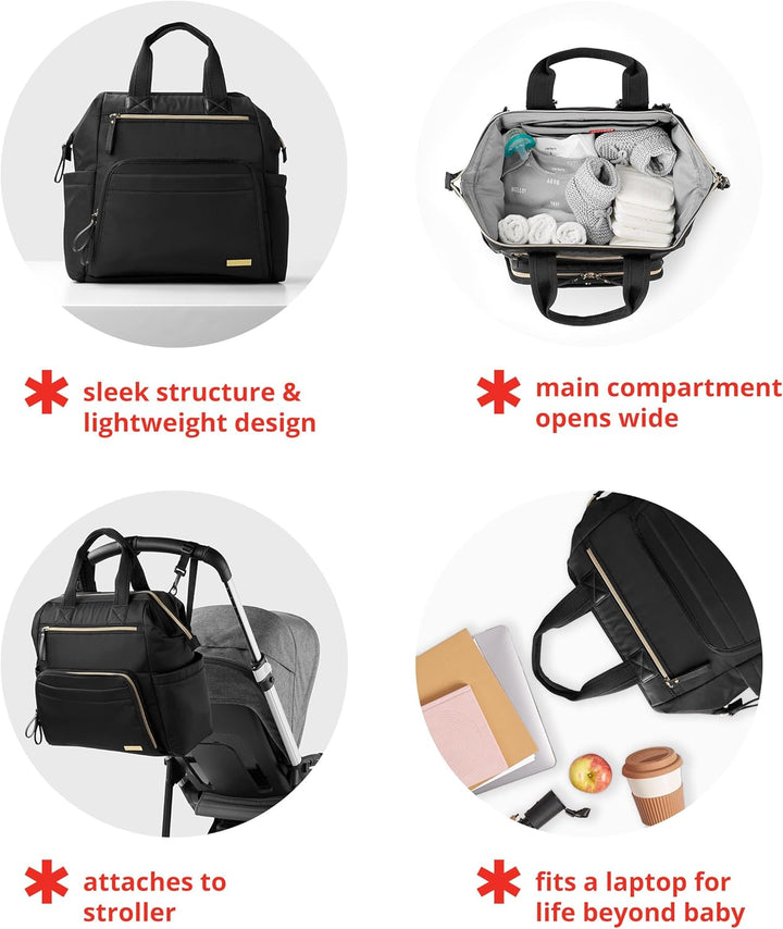 Skip Hop Wickeltasche Rucksack: Hauptrahmen grosse Kapazität breite offene Struktur mit Wickelunterl