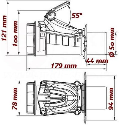 Rückstauverschluss Rückstauklappe DN 50 mm weiss grau Rückstauventil KG HT Rohr 3. Ø 50B weiss