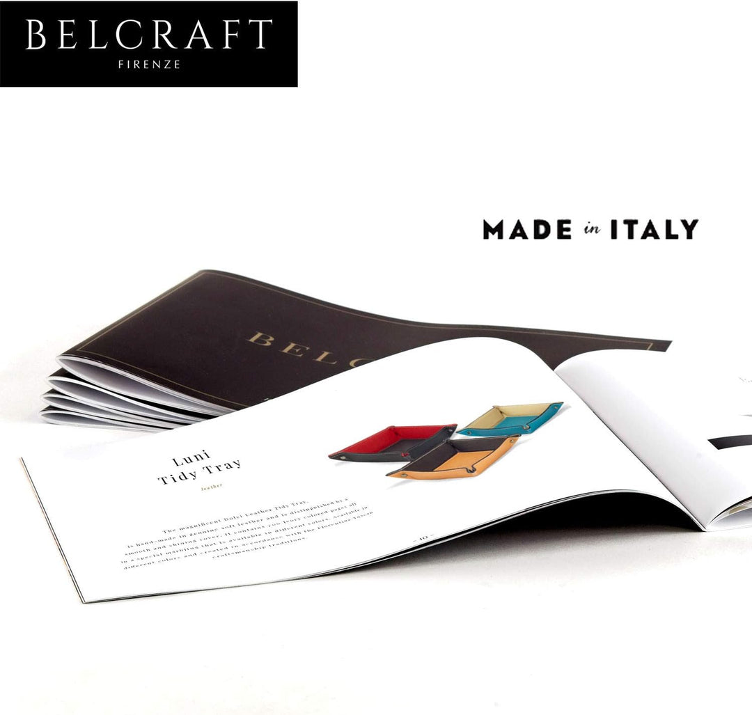 Luni Taschenleerer Leder, Handgearbeitet in klassischem italienischem Stil, Ordentlich Tablett, Hell