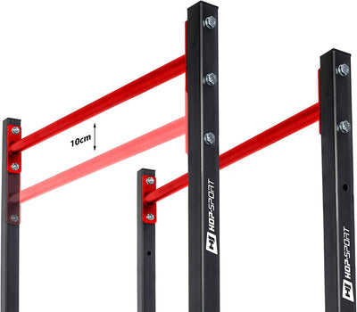 HS HOP-SPORT Dipstation Dip Ständer HS-D011 Dipper Station Klimmzug Barren Rack, Farbe: Schwarz