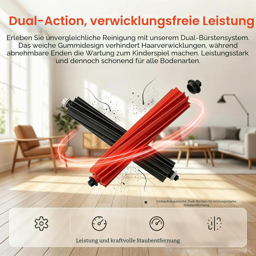 Zubehör für Roborock S8 MaxV Ultra / S8 Max Ultra, 4 Hauptbürste, 4 Wischtücher, 4 Filter, 6 Staubbe