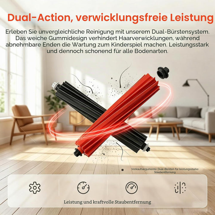 Zubehör für Roborock S8 MaxV Ultra / S8 Max Ultra, 4 Hauptbürste, 4 Wischtücher, 4 Filter, 6 Staubbe