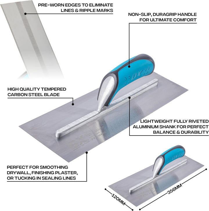 OX Pro Carbon Steel Plasterers Trowel - 120 X 356mm 120 x 356 mm, 120 x 356 mm