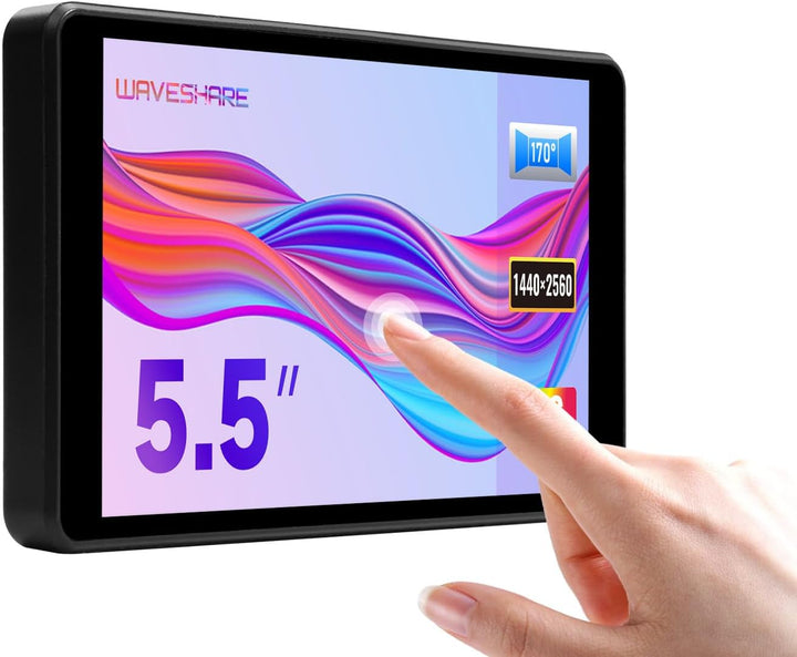 Waveshare 5.5inch 2K Capacitive Touch LCD Display Compatible with Raspberry Pi 4B/3B+/Pi 3B/Zero 2w/