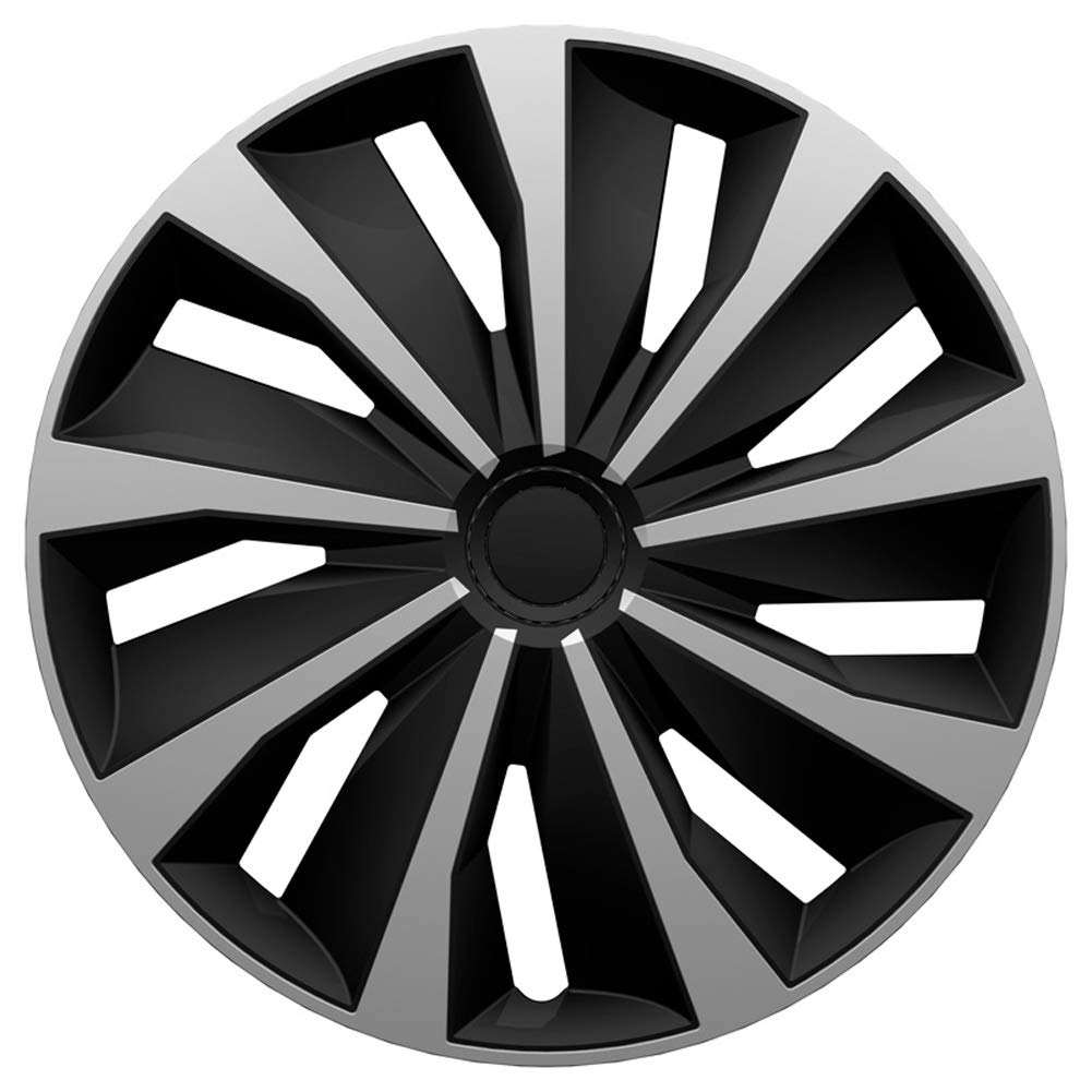 AUTO-STYLE Satz Radzierblenden Grip 13-Zoll Silber/Schwarz 13-inch, 13-inch